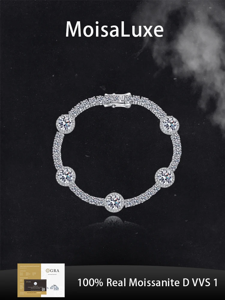 MoisaLuxe Official Store GRA Moissanite Plata Sterling 925 Silver Fashion Jewelry Gift Bracelets Inlaid Buckle Hand for Women
MoisaLuxe Official Store GRA Moissanite Plata Sterling 925 Silver Fashion Jewelry Gift Bracelets Inlaid Buckle Hand for Women