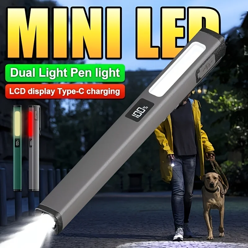 Rechargeable Flashlight Compact High-Lumen LED Pen Light with COB Side Light Digital Battery Display Torch Mini Pen Flashlights
Rechargeable Flashlight Compact High-Lumen LED Pen Light with COB Side Light Digital Battery Display Torch Mini Pen Flashlights