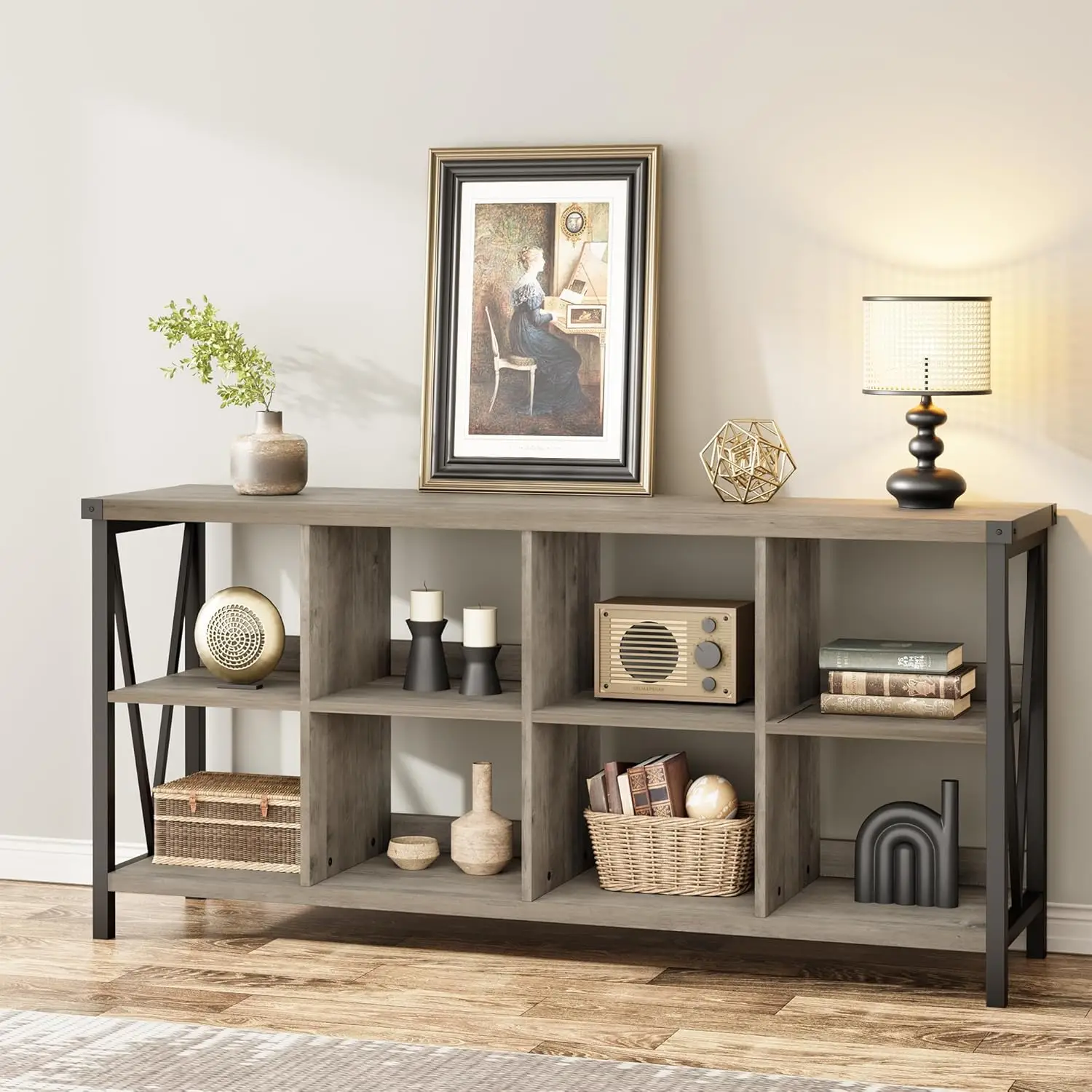 8 Cube Storage Organizer Cabinets, 3 Tier Metal Horizontal Bookshelf, 62 Inch Industrial Storage for Entryway, for Living Room
8 Cube Storage Organizer Cabinets, 3 Tier Metal Horizontal Bookshelf, 62 Inch Industrial Storage for Entryway, for Living Room