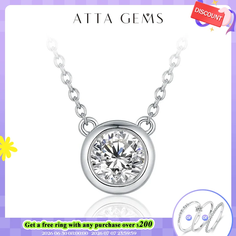 ATTAGEMS 100% 925 Sterling Silver 1 Carat D Color Moissanite Pendant Necklace Sparkling Engagement Wedding Party Fine Jewelry
ATTAGEMS 100% 925 Sterling Silver 1 Carat D Color Moissanite Pendant Necklace Sparkling Engagement Wedding Party Fine Jewelry