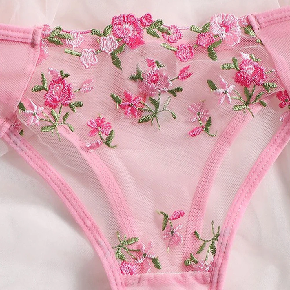 Women Sexy Lace Embroidery Bra Ultra-Thin Elasticity Breathable Thongs Set Perspective Sheer Nightwear Pink Lingerie Sleepwear
Women Sexy Lace Embroidery Bra Ultra-Thin Elasticity Breathable Thongs Set Perspective Sheer Nightwear Pink Lingerie Sleepwear