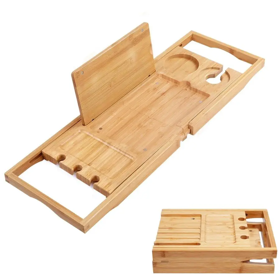 Bamboo Bathtub Caddy Tray Bath Tray for Tub, Adjustable Bathroom Bathtub Organizer with Book Tablet Wine Glass Cup Towel Holder
Bamboo Bathtub Caddy Tray Bath Tray for Tub, Adjustable Bathroom Bathtub Organizer with Book Tablet Wine Glass Cup Towel Holder