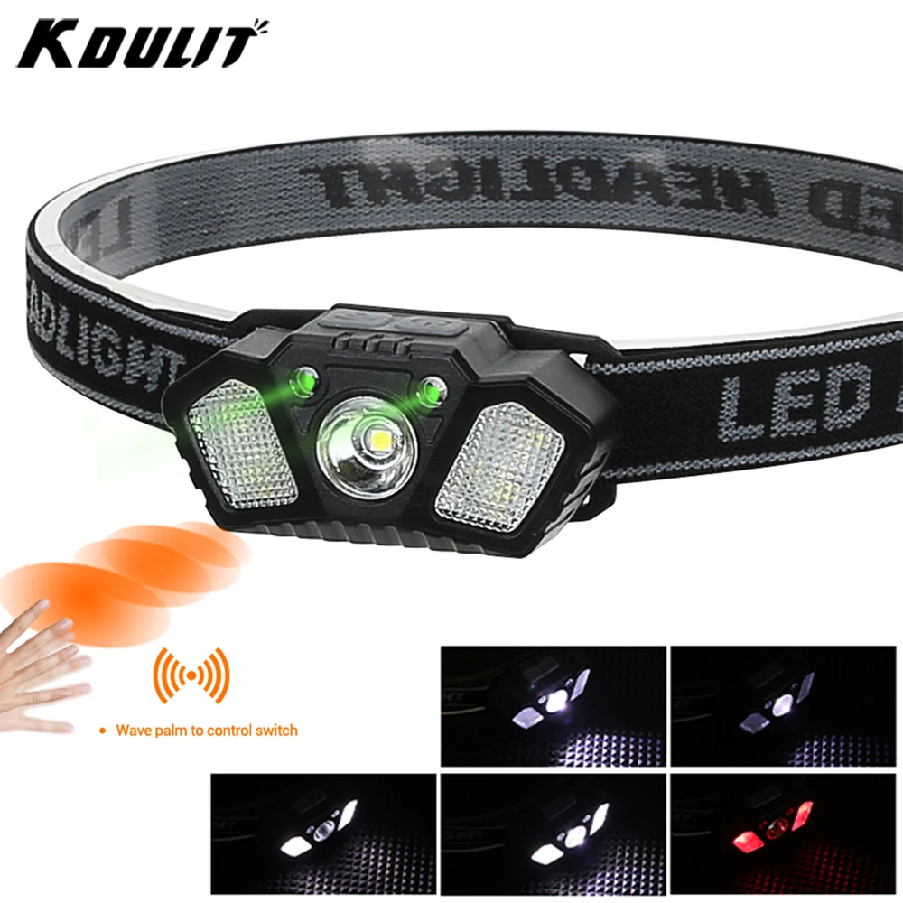 KDULIT Induction LED Headlamp USB Rechargeable torch with Red Caution Light Gesture Control Headlight For Fishing Camping Hiking
KDULIT Induction LED Headlamp USB Rechargeable torch with Red Caution Light Gesture Control Headlight For Fishing Camping Hiking