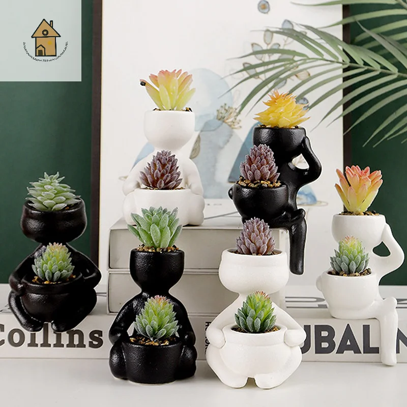 Humanoid Ceramic Flower Pot Succulent Cactus Bonsai Planter Pots Container Crafts Vase Home Office Decoration Desk Window Sill
Humanoid Ceramic Flower Pot Succulent Cactus Bonsai Planter Pots Container Crafts Vase Home Office Decoration Desk Window Sill