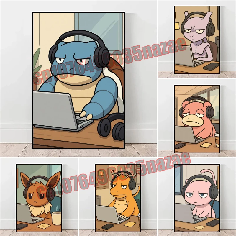 Anime Pokemon Pikachu, Charmander, Squirtle, Bulbasaur Q Version Style Poster Canvas Printing Painting Home Wall Decoration Gift
Anime Pokemon Pikachu, Charmander, Squirtle, Bulbasaur Q Version Style Poster Canvas Printing Painting Home Wall Decoration Gift