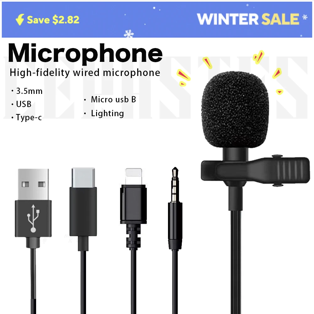 High-fidelity external wired microphone for cameras mobile phones computers Lighting Type-C Micro USB interface Microphone for i
High-fidelity external wired microphone for cameras mobile phones computers Lighting Type-C Micro USB interface Microphone for i