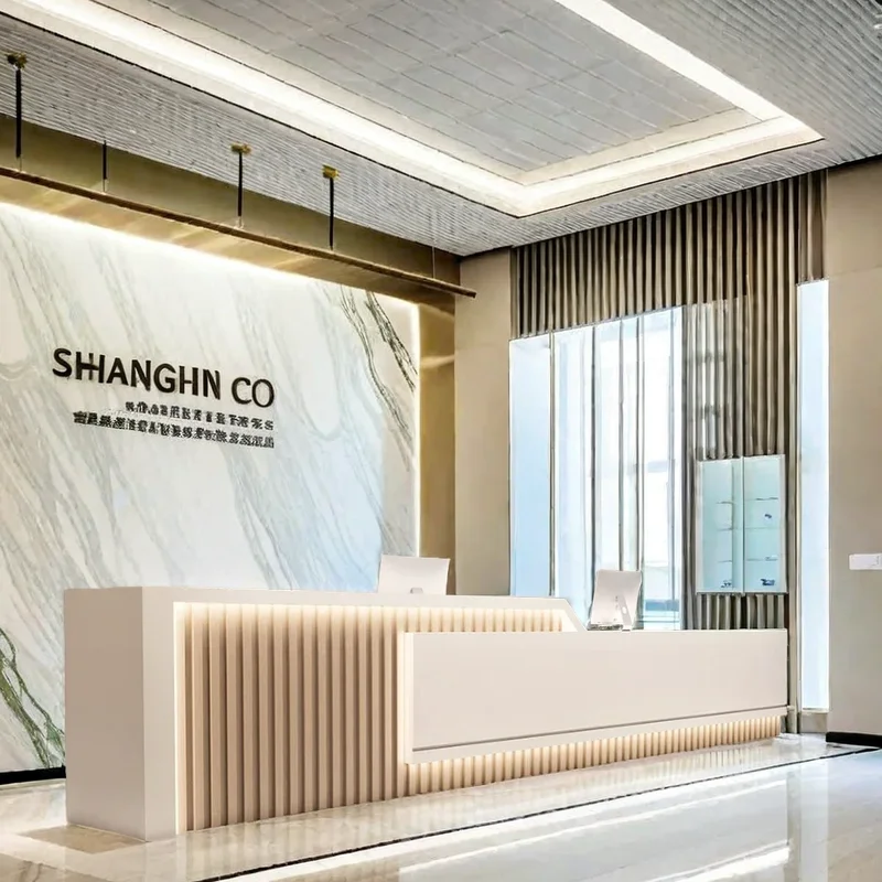 Furniture Luxury Elegant Office Desk Reseption Aesthetic Center Decor Reception Counter Table Kassentisch Service Secretary Long
Furniture Luxury Elegant Office Desk Reseption Aesthetic Center Decor Reception Counter Table Kassentisch Service Secretary Long