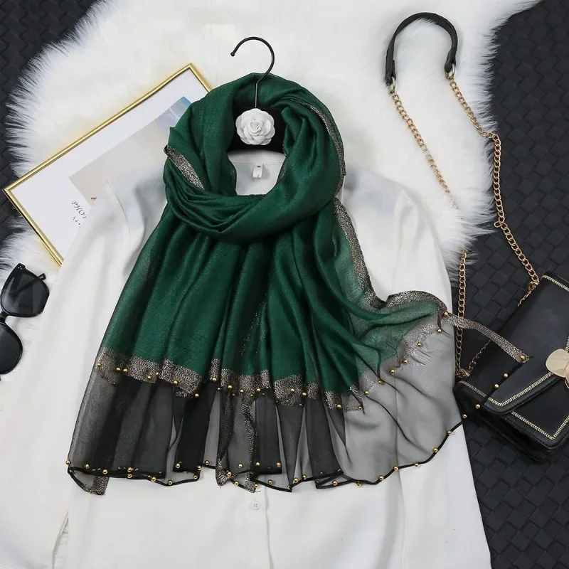 High-end Temperament Silk Nail Pearl Scarf Women's Spring and Autumn Joker Scarf Long Shawl Scarf Women Luxury 2024 New N27
High-end Temperament Silk Nail Pearl Scarf Women's Spring and Autumn Joker Scarf Long Shawl Scarf Women Luxury 2024 New N27