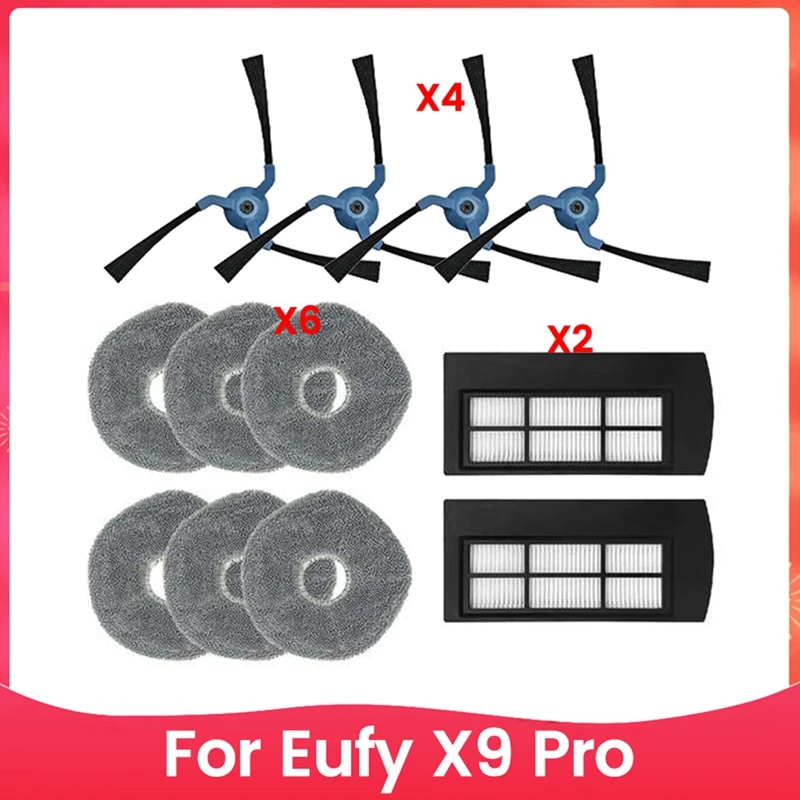 12PCS Vacuum Side Brush Hepa Filter Mop Cloth Kit For Eufy X9 Pro Replacement Parts Accessories
12PCS Vacuum Side Brush Hepa Filter Mop Cloth Kit For Eufy X9 Pro Replacement Parts Accessories