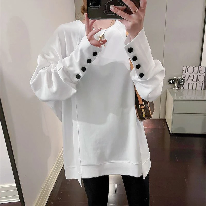 Autumn Winter Irregular Long Sleeve Women O Neck T Shirt Fashion All-match Keep Warm Oversized Inside Clothes White Black Coffee
Autumn Winter Irregular Long Sleeve Women O Neck T Shirt Fashion All-match Keep Warm Oversized Inside Clothes White Black Coffee