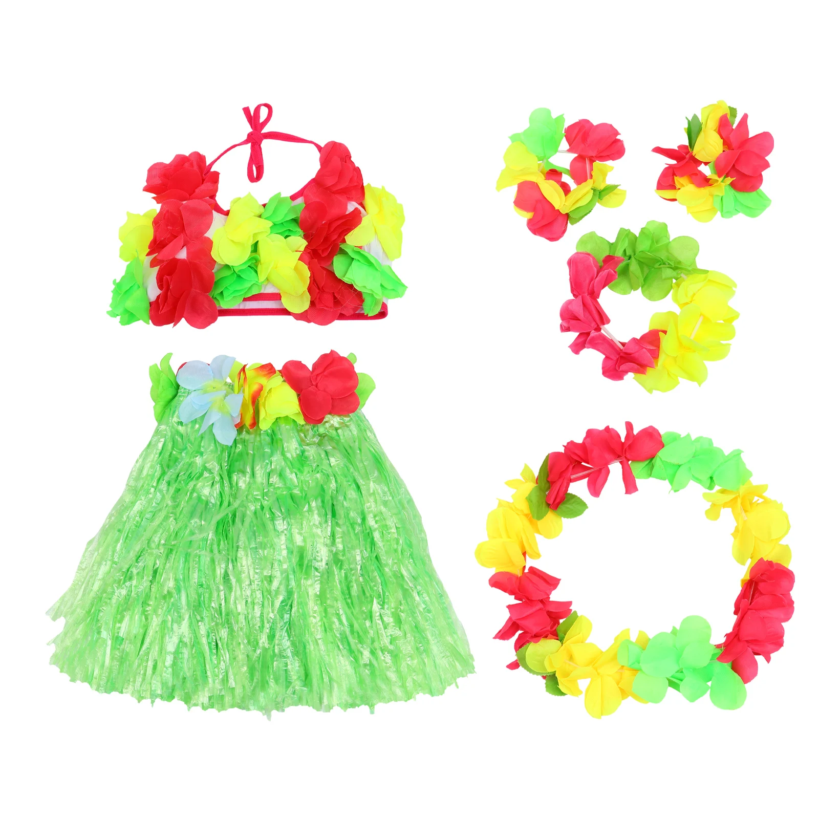 6 Pieces Kids Grass Skirt Costume 40CM Green Hawaii Style Party Accessories Headband Bracelet Set Practical Cosplay Costumes
6 Pieces Kids Grass Skirt Costume 40CM Green Hawaii Style Party Accessories Headband Bracelet Set Practical Cosplay Costumes
