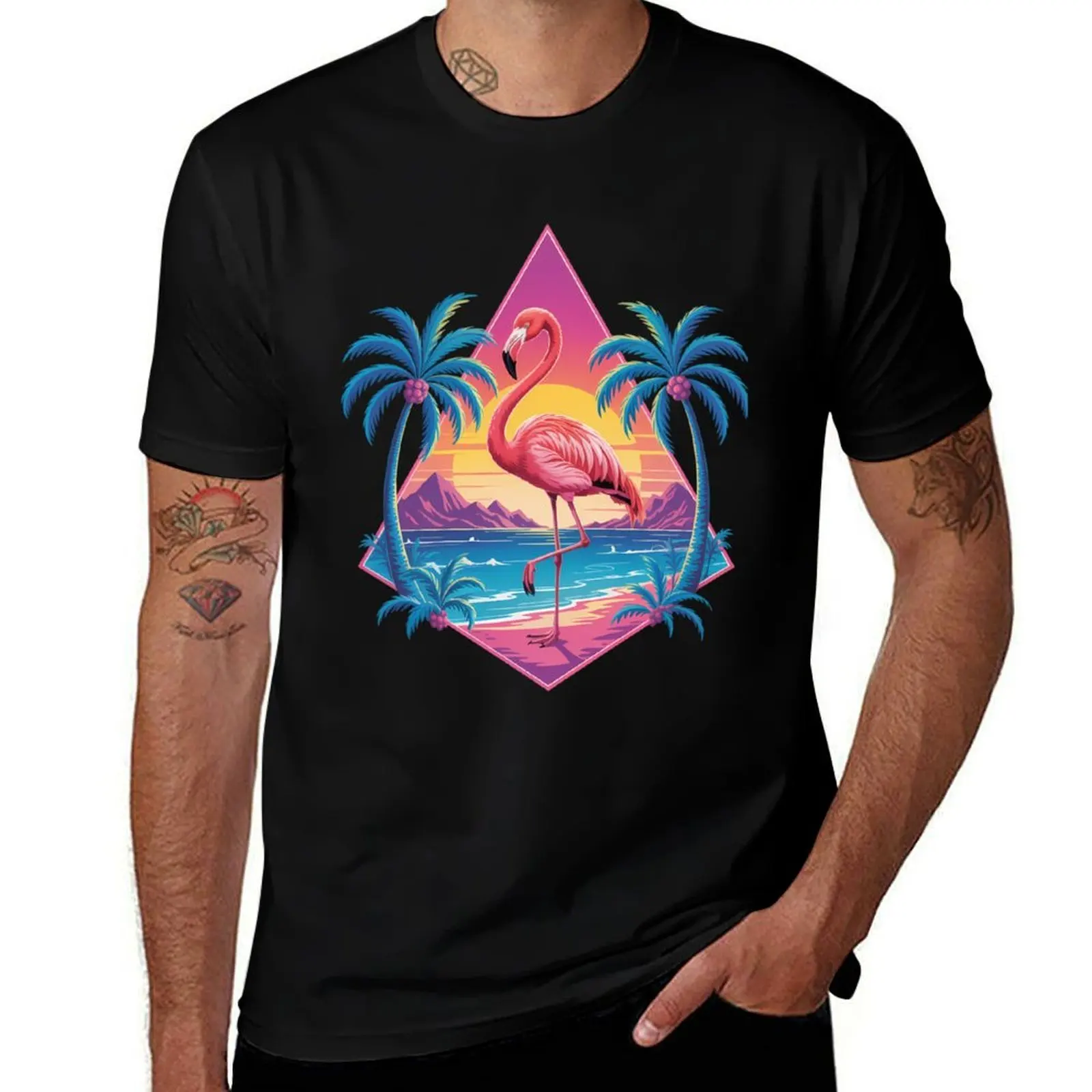 Flamingo Summer Vibes Beach Palm Tree Sunset T-Shirt graphic t shirt vintage plus sizes summer clothes Men's t-shirt
Flamingo Summer Vibes Beach Palm Tree Sunset T-Shirt graphic t shirt vintage plus sizes summer clothes Men's t-shirt