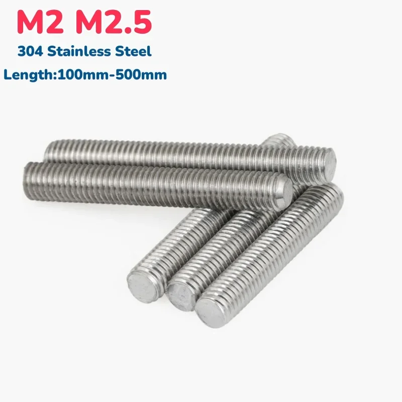 5Pc Mini M2 M2.5 Full Threaded Rod Fully Metric Thread Rods Screws 304 Stainless Steel Bolt Stud L=100/150/200/250/300/400/500mm
5Pc Mini M2 M2.5 Full Threaded Rod Fully Metric Thread Rods Screws 304 Stainless Steel Bolt Stud L=100/150/200/250/300/400/500mm