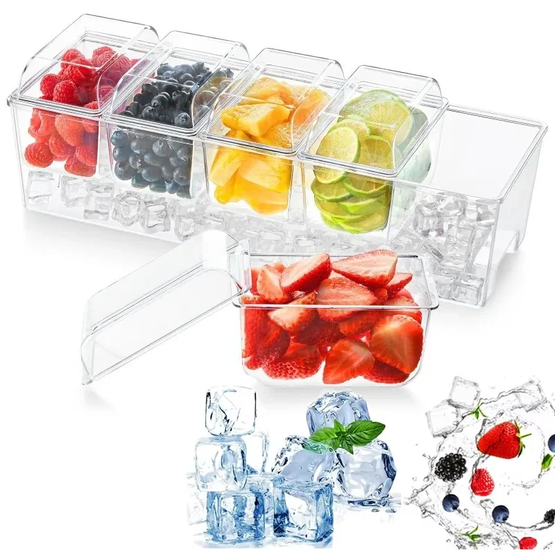 Холодильный поднос для приправ с льдом и съемными 5 контейнерами для бара, аксессуары, фруктовый салат, тако, вечерние украшения
Холодильный поднос для приправ с льдом и съемными 5 контейнерами для бара, аксессуары, фруктовый салат, тако, вечерние украшения