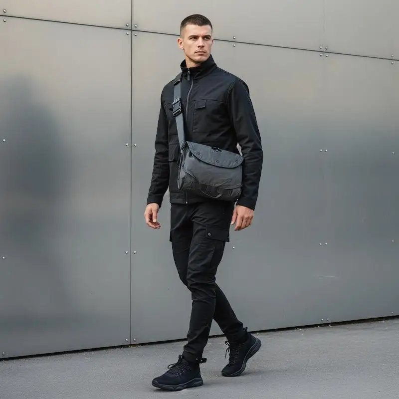 #@New Retro Men's Shoulder Bag, Black Nylon Fashion Crossbody Bag, Casual Outdoor Women's Messenger Bag
#@New Retro Men's Shoulder Bag, Black Nylon Fashion Crossbody Bag, Casual Outdoor Women's Messenger Bag