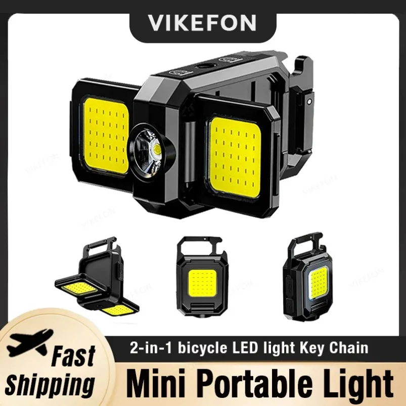 IPX4 Waterproof Keychain Light Single /Double LED Flashlight 1000LM USB Rechargeable COB Work Lights Lantern for Outdoor Camping
IPX4 Waterproof Keychain Light Single /Double LED Flashlight 1000LM USB Rechargeable COB Work Lights Lantern for Outdoor Camping