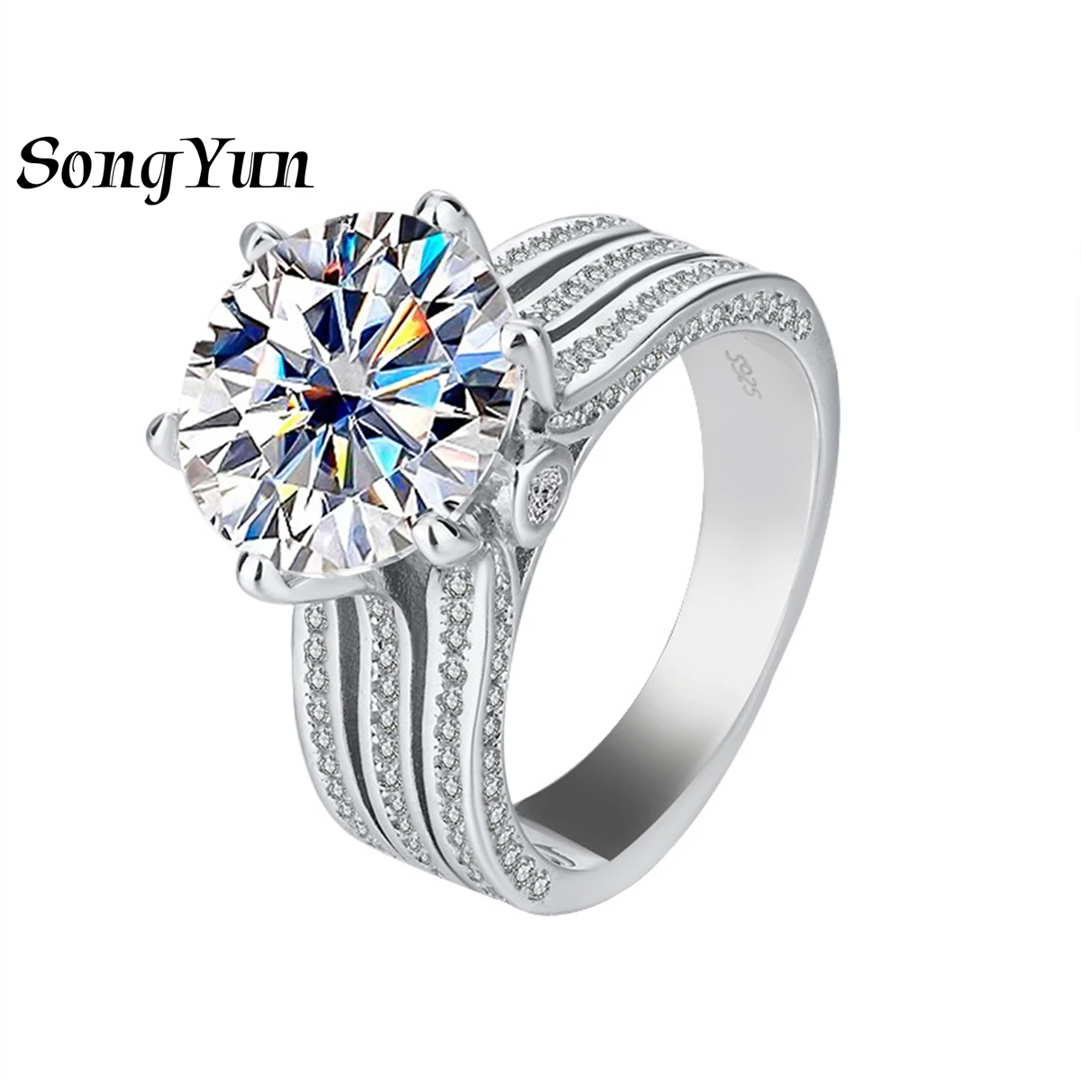 SONGYUN Brand Jewelry 925 Sterling Silver Ring VVS Moissanite Classic Ring for Spouse 18K Gold Plated SYT Patent Fine Jewellery
SONGYUN Brand Jewelry 925 Sterling Silver Ring VVS Moissanite Classic Ring for Spouse 18K Gold Plated SYT Patent Fine Jewellery