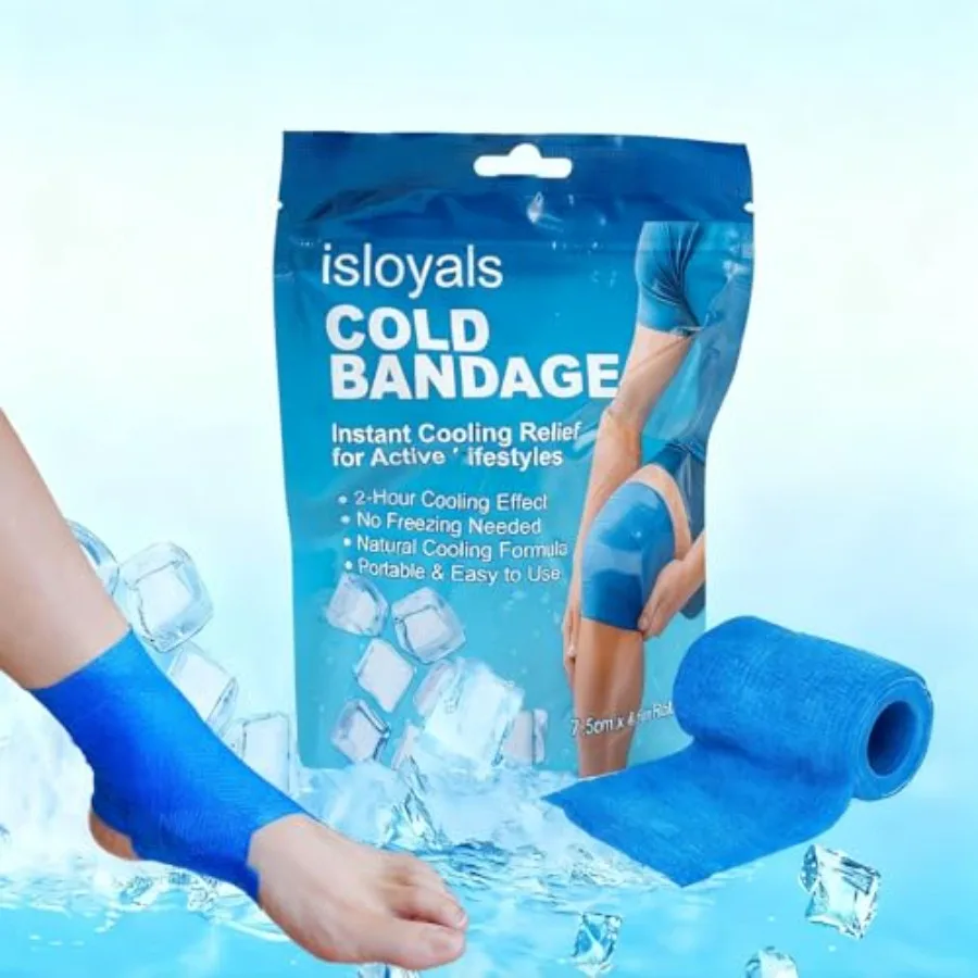 Ice Tape, Instant Cooling and Compression for Athletes No Refrigeration Needed, Self-Stick Bandage Wrap for Knee, Ankle, Wrist
Ice Tape, Instant Cooling and Compression for Athletes No Refrigeration Needed, Self-Stick Bandage Wrap for Knee, Ankle, Wrist