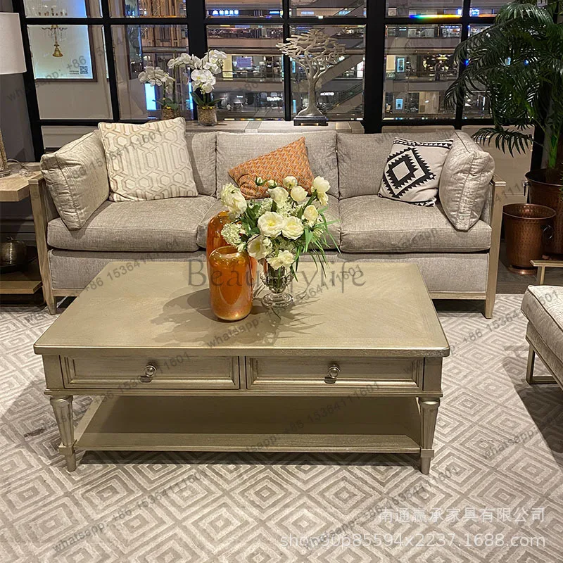 XX. American solid wood coffee table antique French living room light luxury coffee table
XX. American solid wood coffee table antique French living room light luxury coffee table