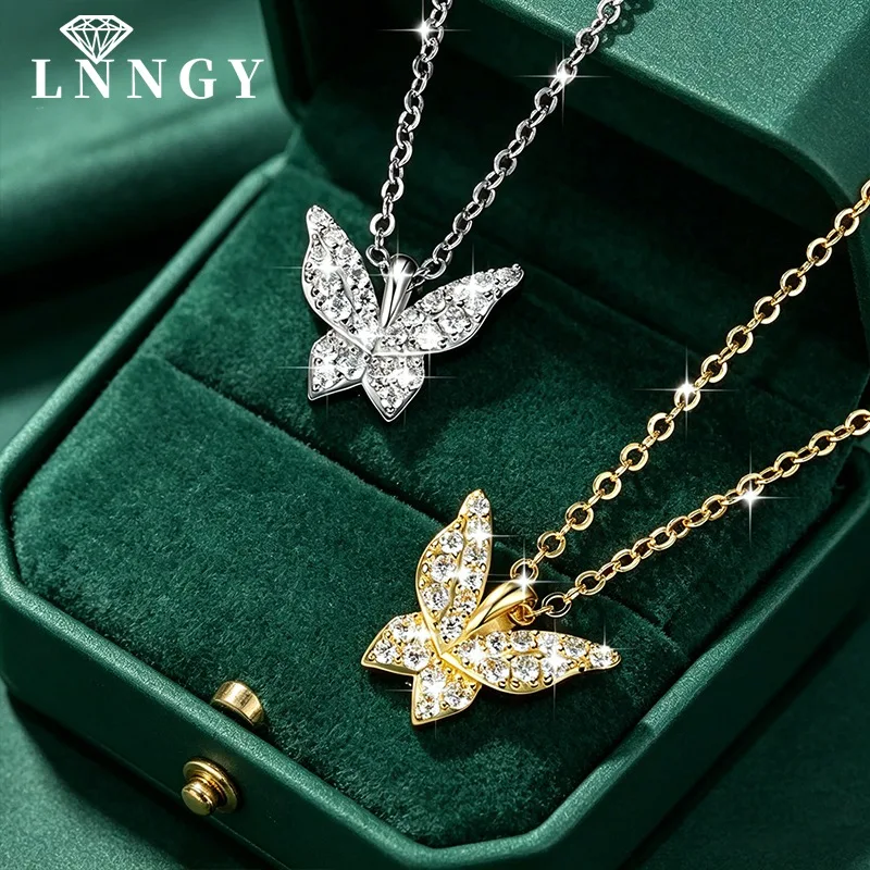 Lnngy Sparkling 1.5mm Moissanite Necklace 14K Gold Butterfly Pendant Necklaces for Women Valentine's Day Jewelry Gift
Lnngy Sparkling 1.5mm Moissanite Necklace 14K Gold Butterfly Pendant Necklaces for Women Valentine's Day Jewelry Gift