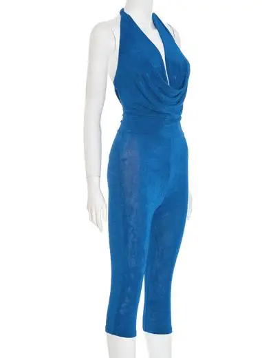 Women's Solid Color Jumpsuit Spring Summer Hanging Collar Neck Strap Exposed Back Buttocks Fashionable Casual One-Piece Suit
Women's Solid Color Jumpsuit Spring Summer Hanging Collar Neck Strap Exposed Back Buttocks Fashionable Casual One-Piece Suit