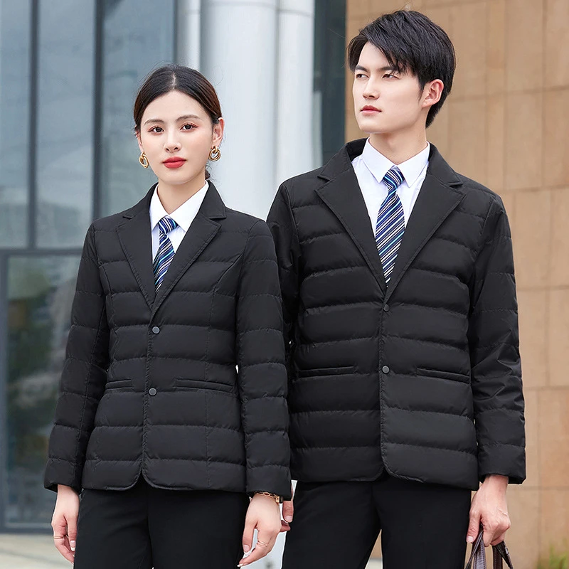 Unisex professional down cotton coat, mid-length hotel cotton jacket, workwear coat, jewelry store cotton coat, workwear for win
Unisex professional down cotton coat, mid-length hotel cotton jacket, workwear coat, jewelry store cotton coat, workwear for win