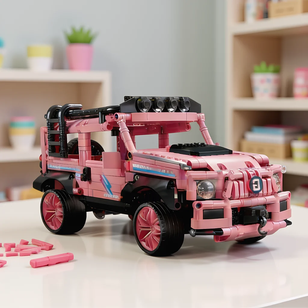 Technic Pink Off-Roader Building Blocks, G-Class Style Off-Road Vehicle, DIY Assembly Kit
Technic Pink Off-Roader Building Blocks, G-Class Style Off-Road Vehicle, DIY Assembly Kit
