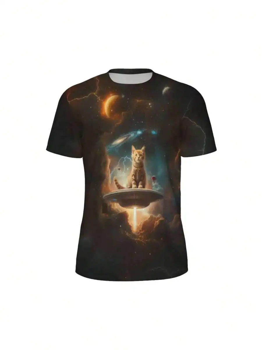 3D Space Cat UFO Print T-Shirt Breathable Lightweight Comfortable
3D Space Cat UFO Print T-Shirt Breathable Lightweight Comfortable