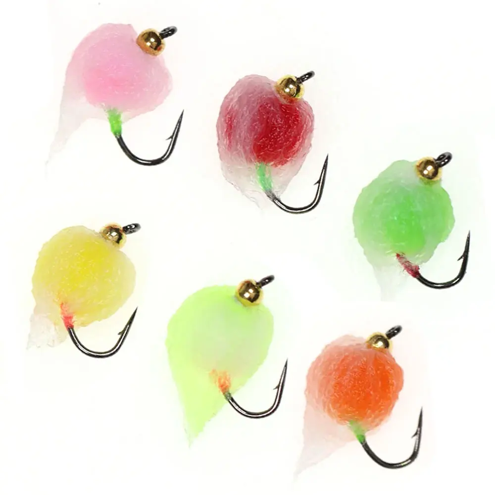 6pcs Artificial Bait Lure Bead Head Salmon Egg Fly Salmon Fish Roe Wet Flies Fast Sinking Trout Lure Steelhead Fishing Tackle
6pcs Artificial Bait Lure Bead Head Salmon Egg Fly Salmon Fish Roe Wet Flies Fast Sinking Trout Lure Steelhead Fishing Tackle