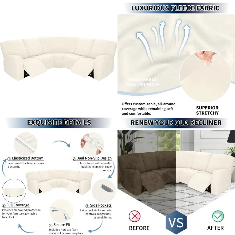 Очень большие чехлы для секционных диванов — чехлы для диванов с откидной спинкой из 7 предметов для L-образных диванов с откидной спинкой, эластичная ткань, защитный Fu
Очень большие чехлы для секционных диванов — чехлы для диванов с откидной спинкой из 7 предметов для L-образных диванов с откидной спинкой, эластичная ткань, защитный Fu