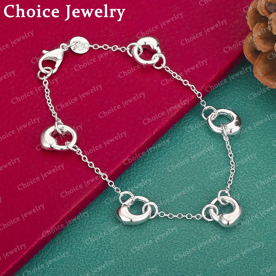 925 Sterling Silver Five Water Drop Charms Bracelets For Women Wedding Birthday Party Gifts Fashion Jewelry Wholesale
925 Sterling Silver Five Water Drop Charms Bracelets For Women Wedding Birthday Party Gifts Fashion Jewelry Wholesale