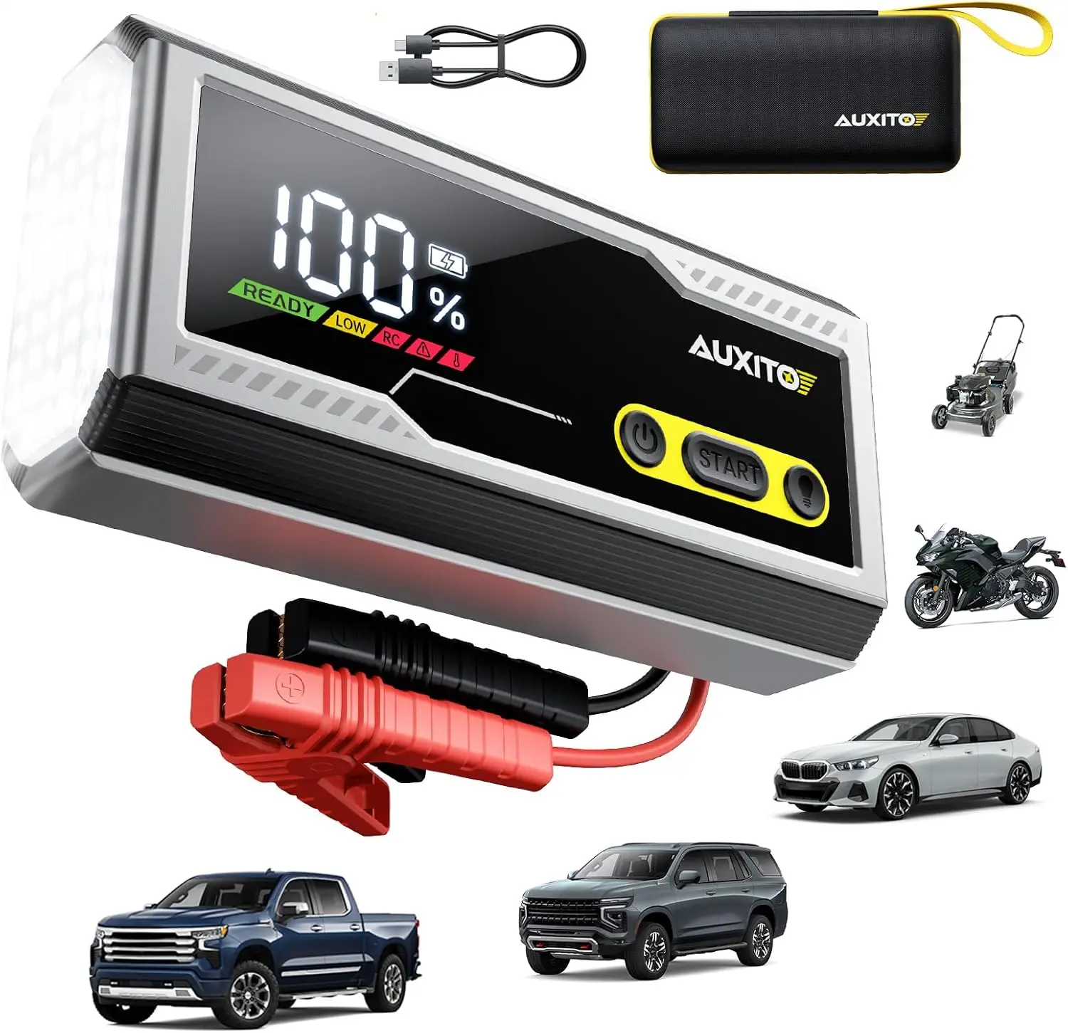 Jump Starter 8000A Portable Car Battery Jump Starter with Large LCD Display Jump Cable with Smart Clamps Power Bank Emergency Fl
Jump Starter 8000A Portable Car Battery Jump Starter with Large LCD Display Jump Cable with Smart Clamps Power Bank Emergency Fl