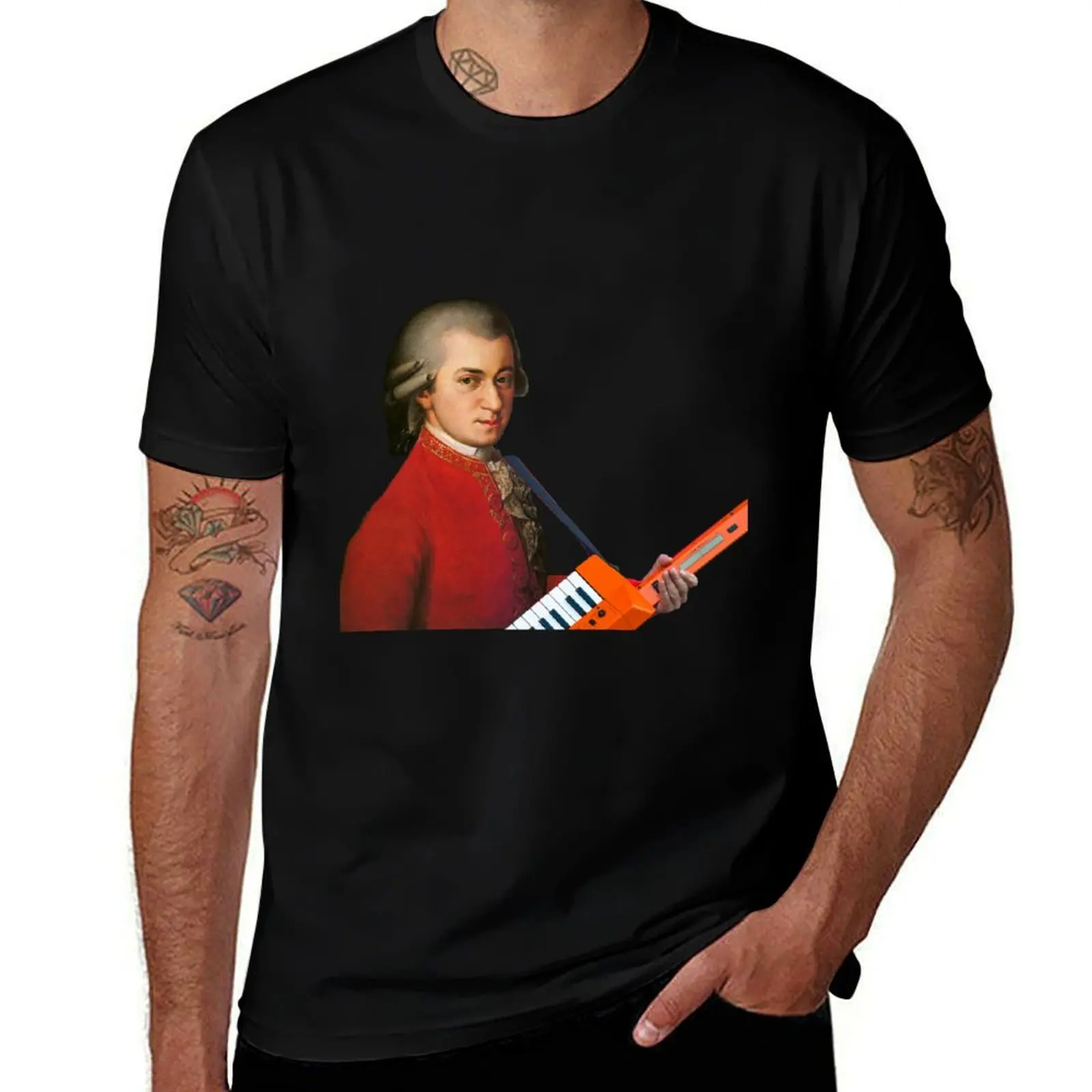 Mozart with a keytar T-Shirt printed t shirts for man man t shirt cotton T-Shirt
Mozart with a keytar T-Shirt printed t shirts for man man t shirt cotton T-Shirt