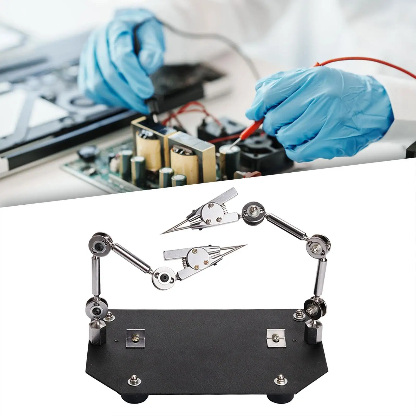 Helping Hands Soldering Station, PCB Circuit Board Soldering Arms Third Hand Soldering Work Station for Crafts DIY welding
Helping Hands Soldering Station, PCB Circuit Board Soldering Arms Third Hand Soldering Work Station for Crafts DIY welding