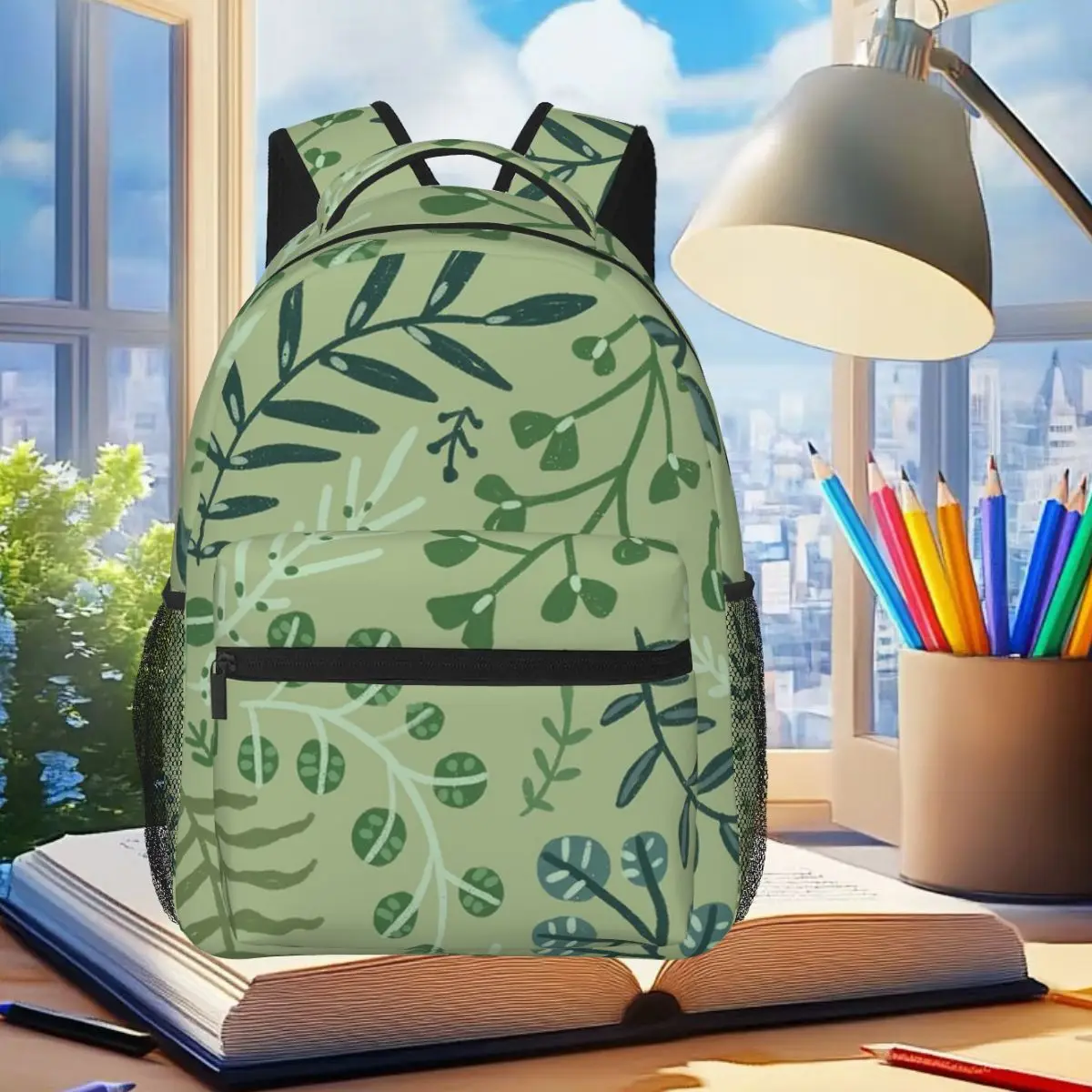 Green Leaves. Leaf. Nature. Wild Floral Flowers Backpack Student Boys Girls BookBag Children School Bag Computer Shoulder Bags
Green Leaves. Leaf. Nature. Wild Floral Flowers Backpack Student Boys Girls BookBag Children School Bag Computer Shoulder Bags