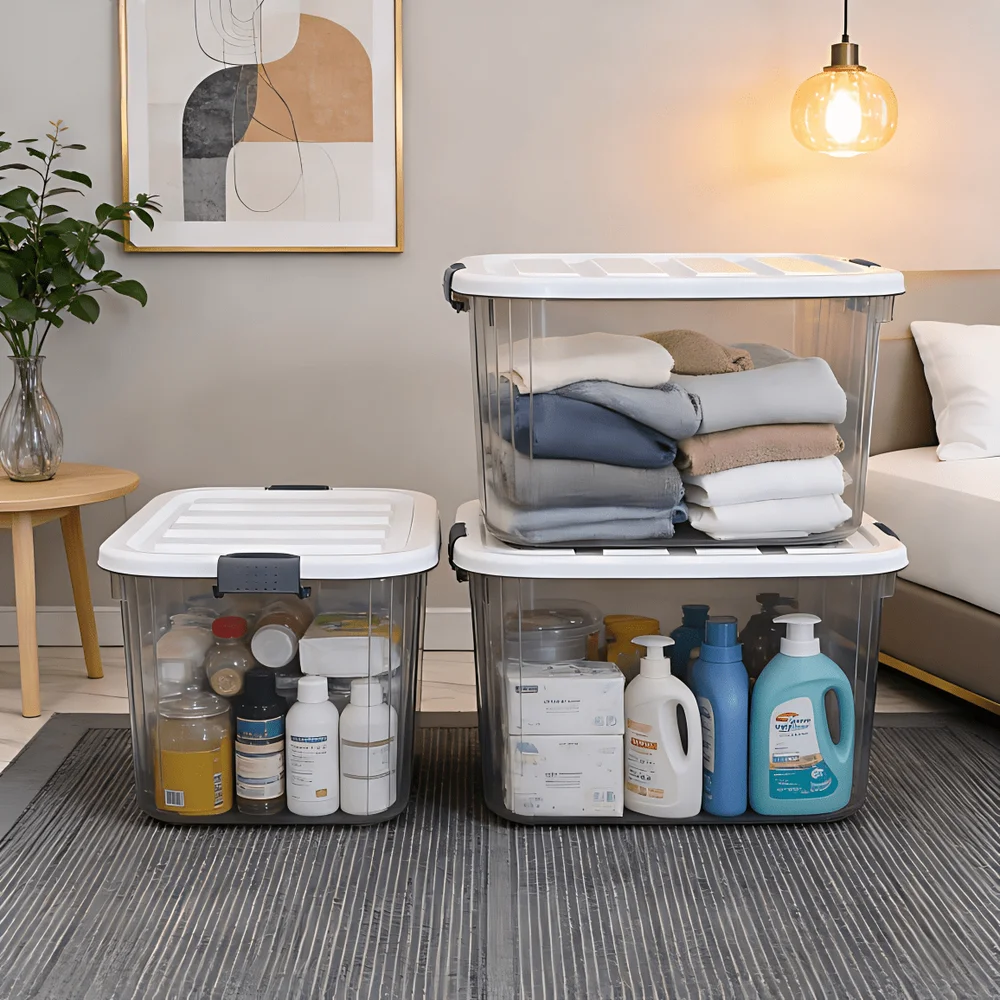 6 8 Piece Clear Storage Bins With Lids, Durable Plastic, Stackable Design, Large Capacity MultiPurpose, Lightweight Easy To Use
6 8 Piece Clear Storage Bins With Lids, Durable Plastic, Stackable Design, Large Capacity MultiPurpose, Lightweight Easy To Use