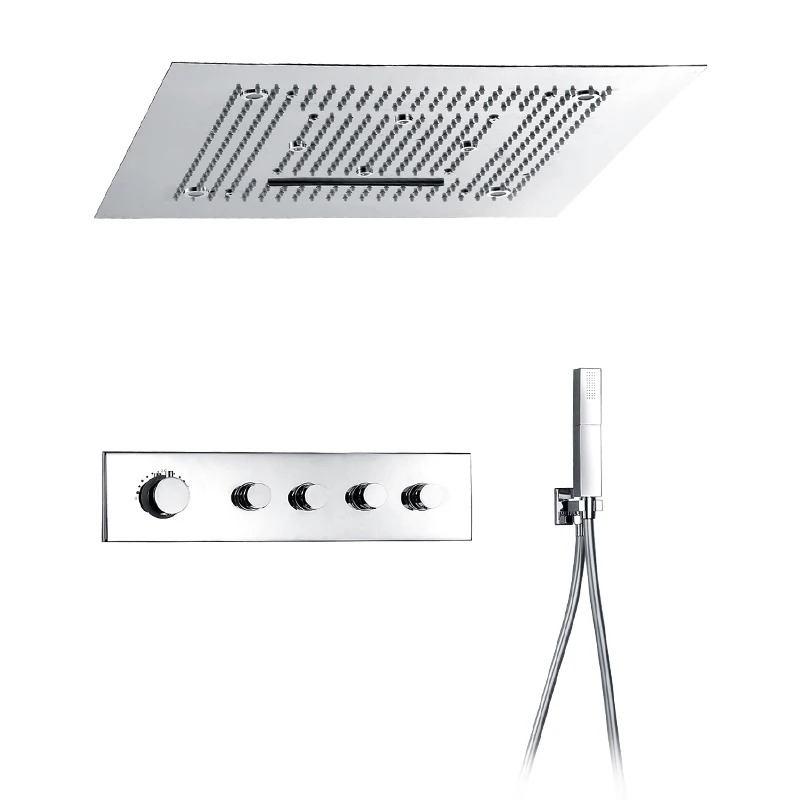 HIMARK Modern Led Light Shower Head Luxury Brass Chrome Bathroom Ceiling Mounted Thermostatic Waterfall Rainfall Shower Faucet
HIMARK Modern Led Light Shower Head Luxury Brass Chrome Bathroom Ceiling Mounted Thermostatic Waterfall Rainfall Shower Faucet