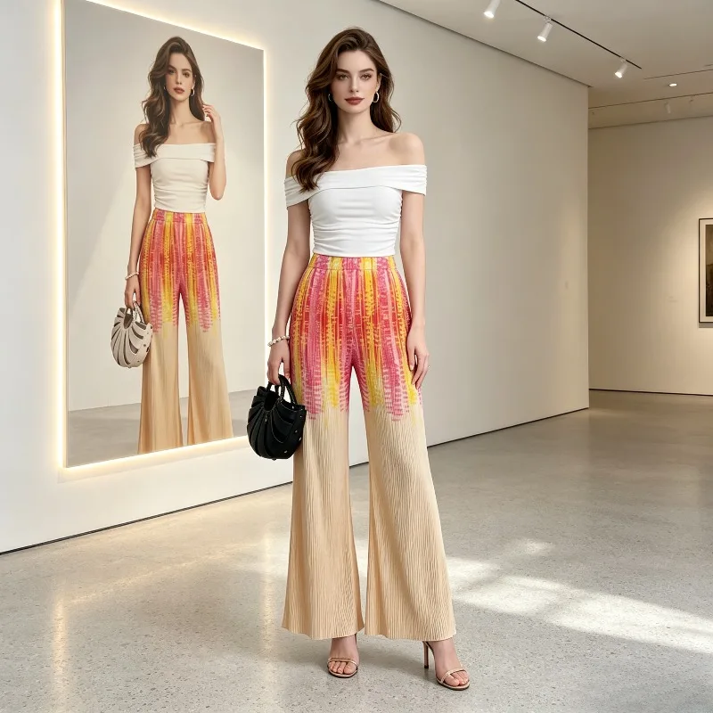 Miyake Pleated 2026 High-End Flared Pants Trendy Women's Printed High-Waist Slimming Fashion Versatile Straight Casual Pants
Miyake Pleated 2026 High-End Flared Pants Trendy Women's Printed High-Waist Slimming Fashion Versatile Straight Casual Pants