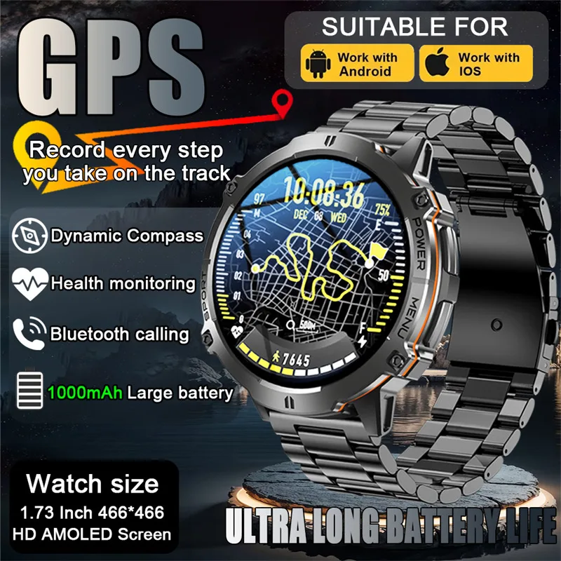 NEW FOR XIAOMI 1000MAH Super endurance SmartWatch Men 1.73-inch HD Screen GPS Compass Bluetooth Call Waterproof Sport SmartWatch
NEW FOR XIAOMI 1000MAH Super endurance SmartWatch Men 1.73-inch HD Screen GPS Compass Bluetooth Call Waterproof Sport SmartWatch