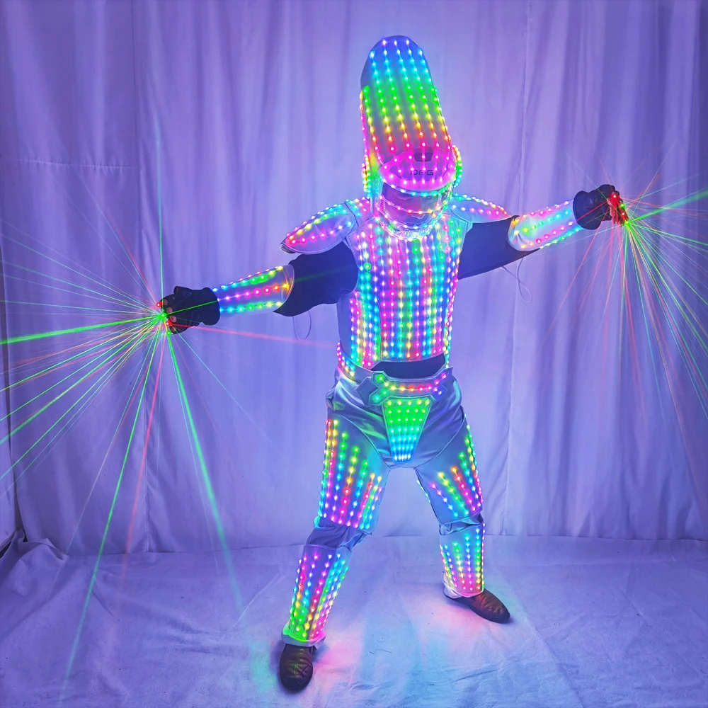 Men Luminous LED Robot Costume Gogo Dancer Hero Light Up Stage Outfit For Party
Men Luminous LED Robot Costume Gogo Dancer Hero Light Up Stage Outfit For Party
