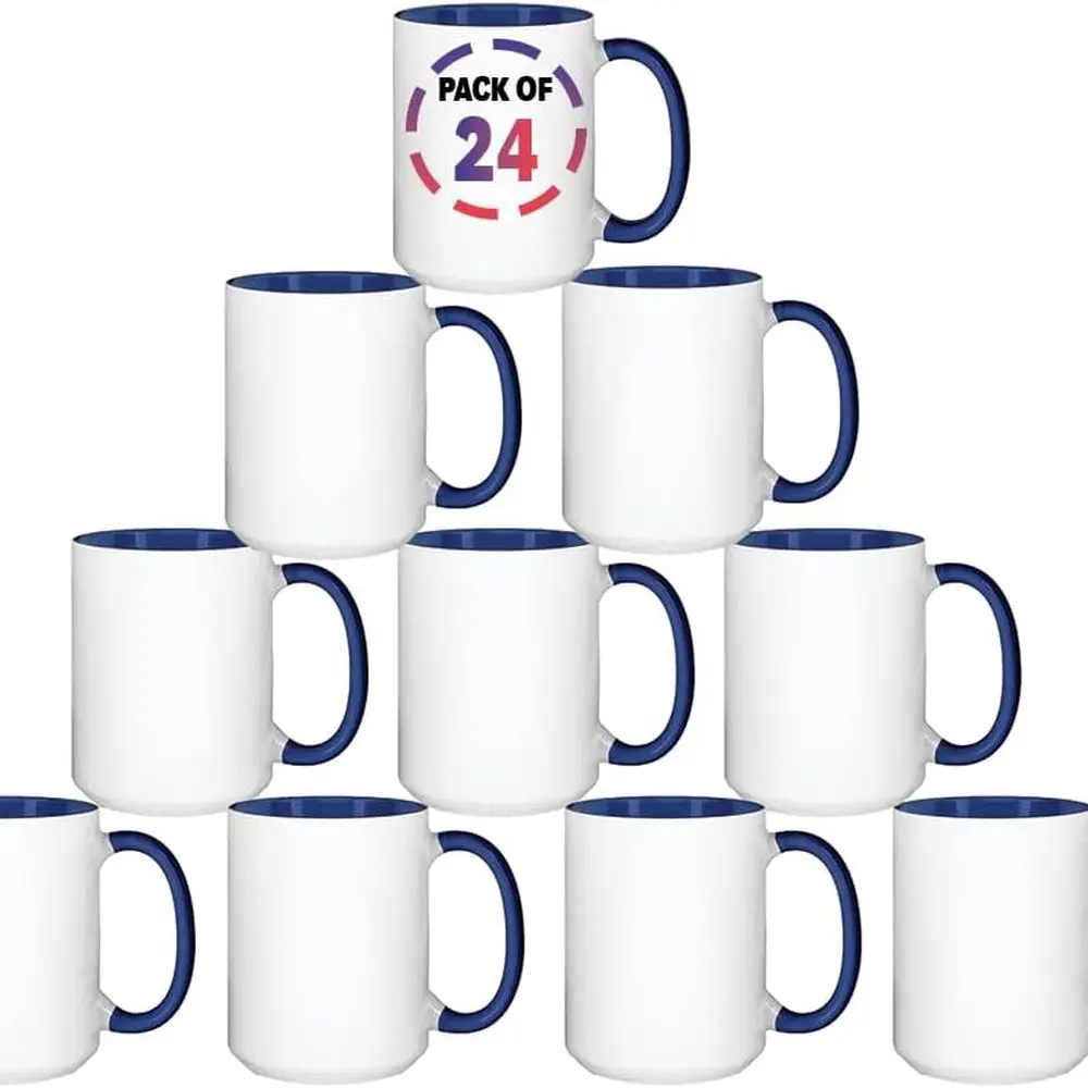 15oz Blue Sublimation Mugs – Blank Ceramic Cups for Heat Transfer Printing – Set of 24 Bulk Mugs for Custom Crafting, Customizab
15oz Blue Sublimation Mugs – Blank Ceramic Cups for Heat Transfer Printing – Set of 24 Bulk Mugs for Custom Crafting, Customizab