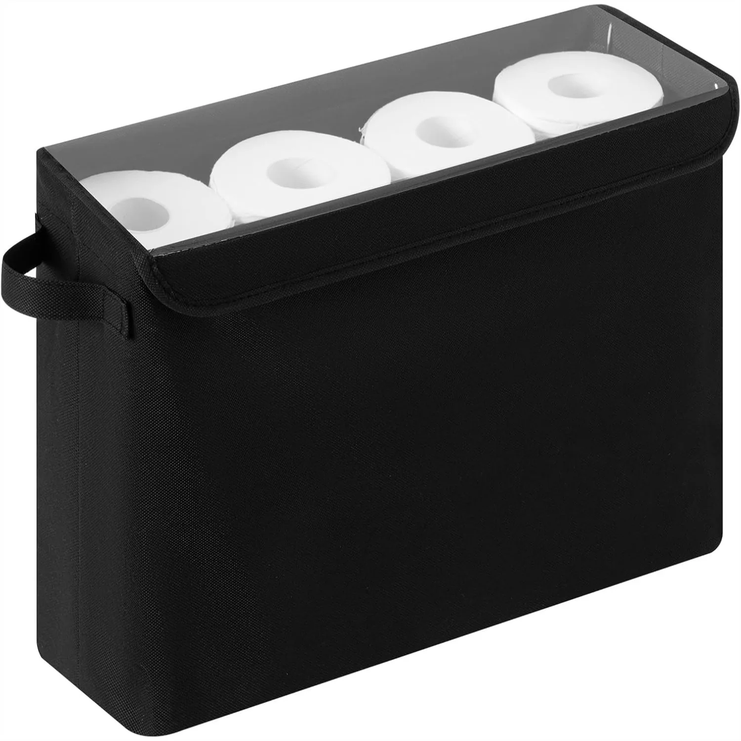 Toilet Paper Storage Baskets with Lid, Holds 12 Regular or 9 Mega Rolls, Slim Tissue Holder with Clear PVC Lid and Handles,
Toilet Paper Storage Baskets with Lid, Holds 12 Regular or 9 Mega Rolls, Slim Tissue Holder with Clear PVC Lid and Handles,