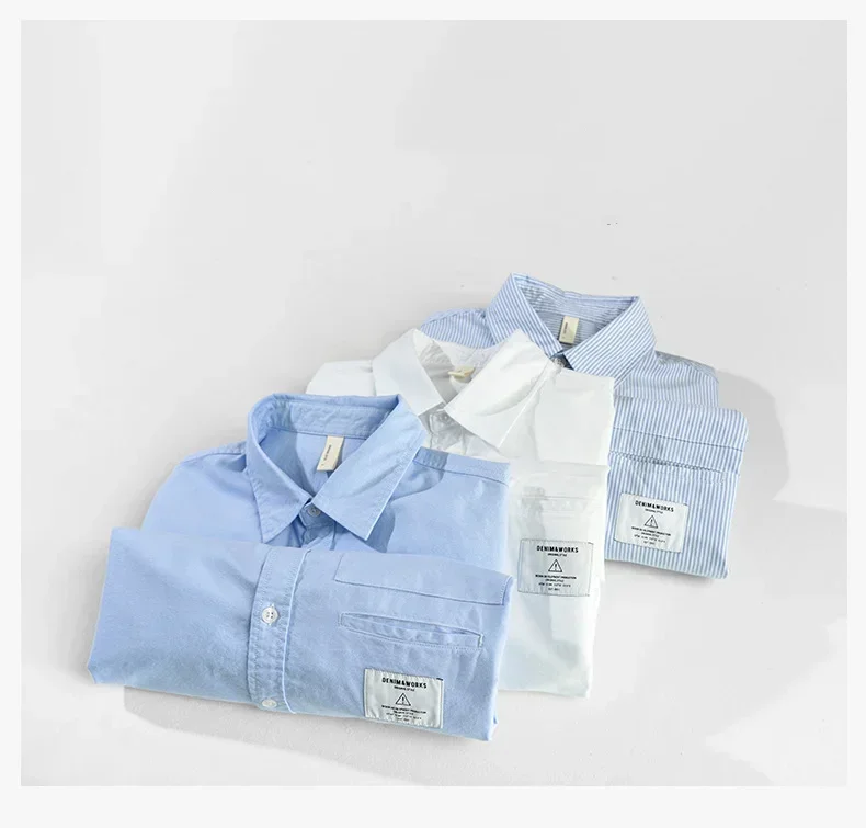 Мужские рубашки на весну-осень в корейском стиле, повседневные свободные рубашки с отложным воротником и карманом, мужская рубашка с длинным рукавом из чистого хлопка, простая мужская рубашка-поло
Мужские рубашки на весну-осень в корейском стиле, повседневные свободные рубашки с отложным воротником и карманом, мужская рубашка с длинным рукавом из чистого хлопка, простая мужская рубашка-поло