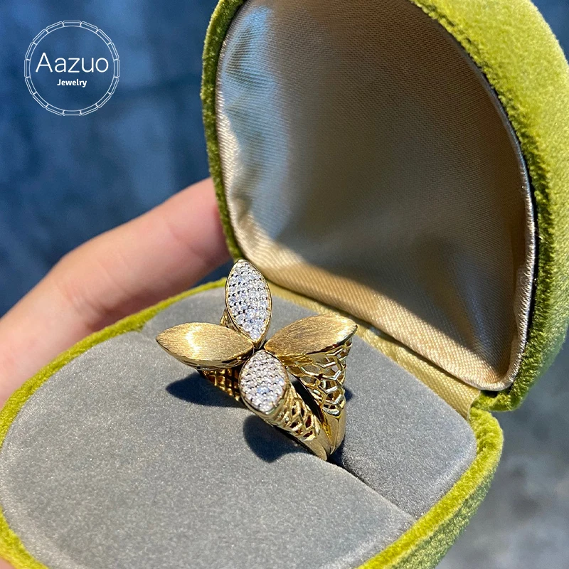 Aazuo Vintage Jewelry 18K Solid Yellow Gold Real Diamonds 0.50ct Flower Ring Gift For Woman Deluxe Banquet Fashion Jewelry Au750
Aazuo Vintage Jewelry 18K Solid Yellow Gold Real Diamonds 0.50ct Flower Ring Gift For Woman Deluxe Banquet Fashion Jewelry Au750