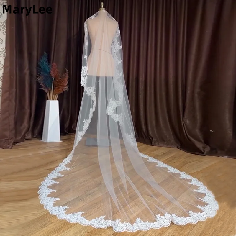 Customized Mantilla Wedding Veil with Lace Appliques 1 Tier Long Cathedral Veil 2.5m/3m/3.5m/4m Bridal Veil Ivory White Veil
Customized Mantilla Wedding Veil with Lace Appliques 1 Tier Long Cathedral Veil 2.5m/3m/3.5m/4m Bridal Veil Ivory White Veil
