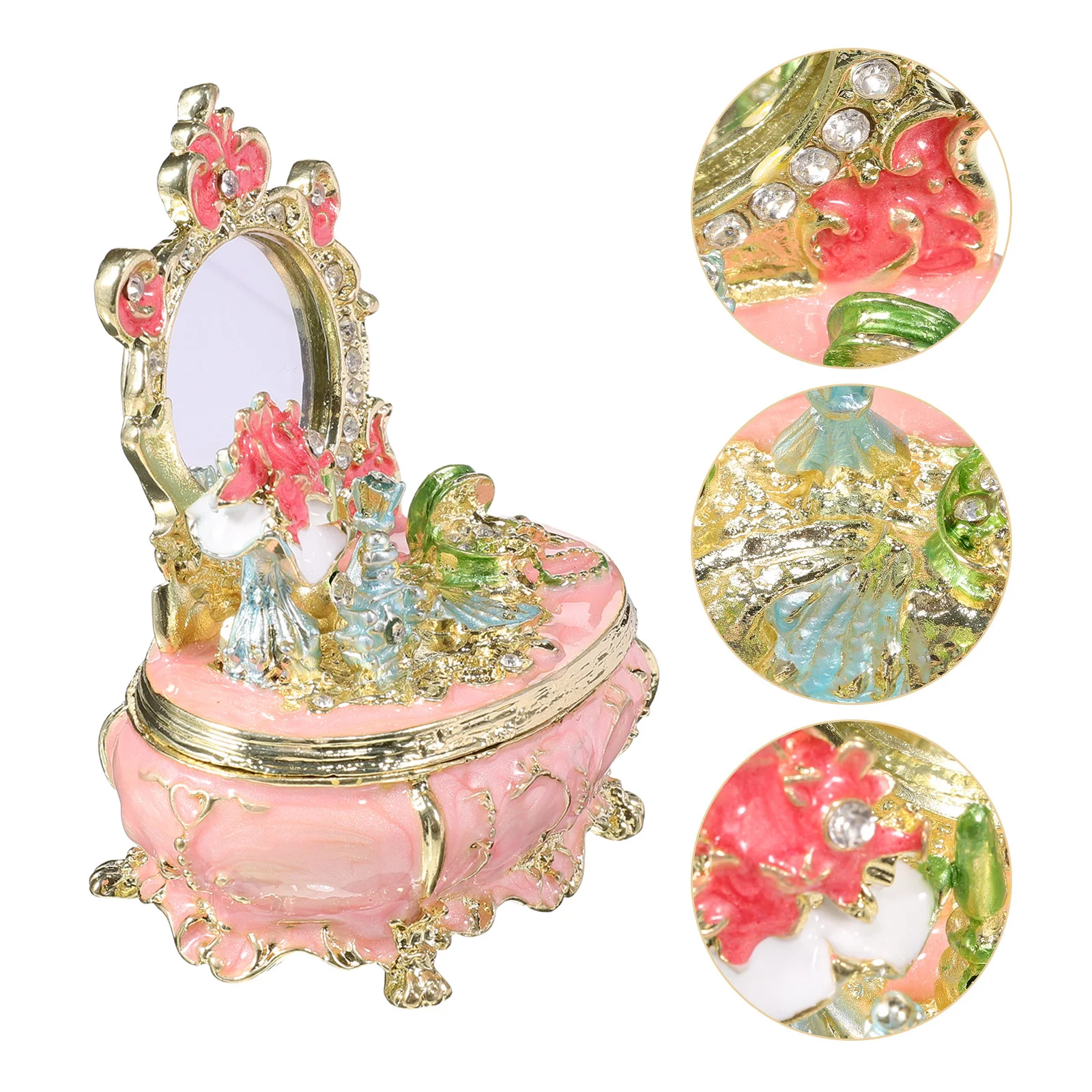 Hand Painted Enamel Trinket Box Metal Hinged Jewelry Organizer for Women Vanity Decor Dressing Table Accessories Keepsake
Hand Painted Enamel Trinket Box Metal Hinged Jewelry Organizer for Women Vanity Decor Dressing Table Accessories Keepsake