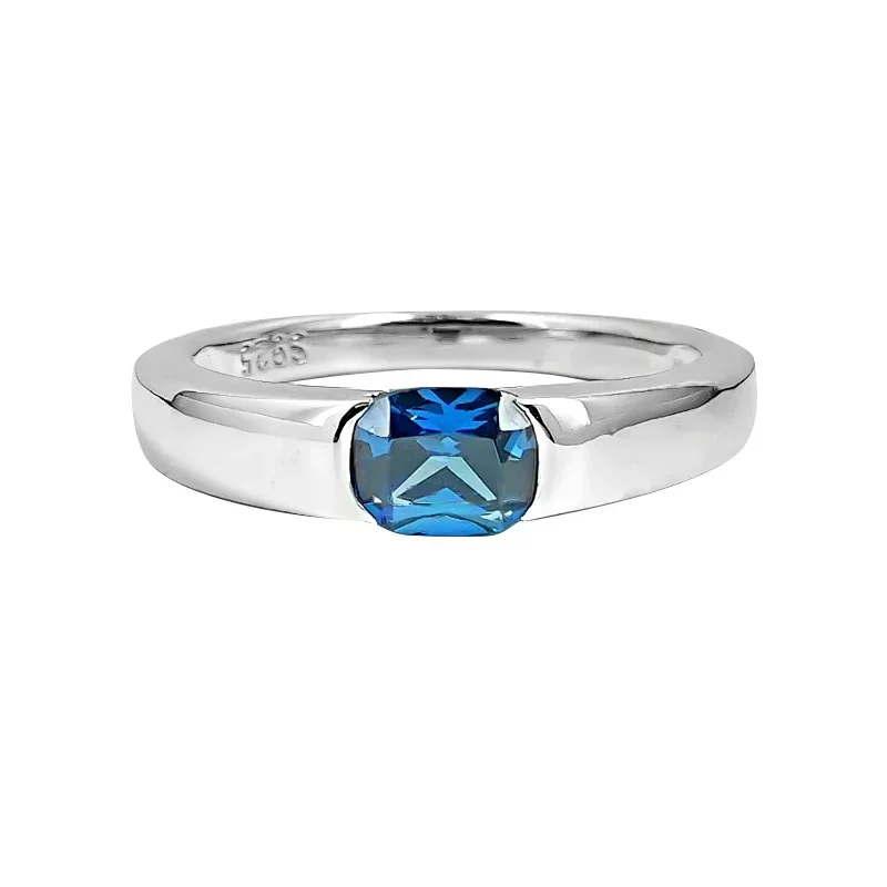 New Sapphire Couple Ring 925 Sterling Silver Color Plain Face Ring Index Finger Cold Style Men's Ring Wedding Jewelry
New Sapphire Couple Ring 925 Sterling Silver Color Plain Face Ring Index Finger Cold Style Men's Ring Wedding Jewelry