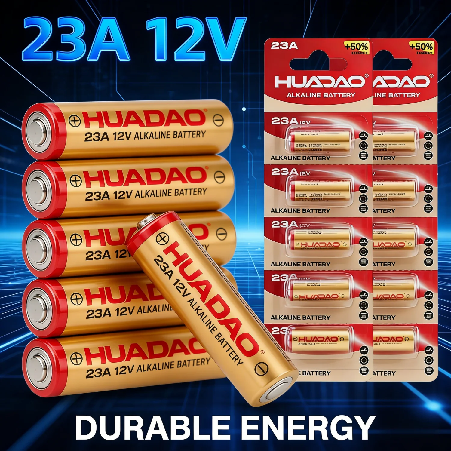 23A 12V Alkaline Battery Long Lasting, Compatible A23/E23A/GP23A, for Garage Door Openers, Doorbells, Remotes, Toys
23A 12V Alkaline Battery Long Lasting, Compatible A23/E23A/GP23A, for Garage Door Openers, Doorbells, Remotes, Toys