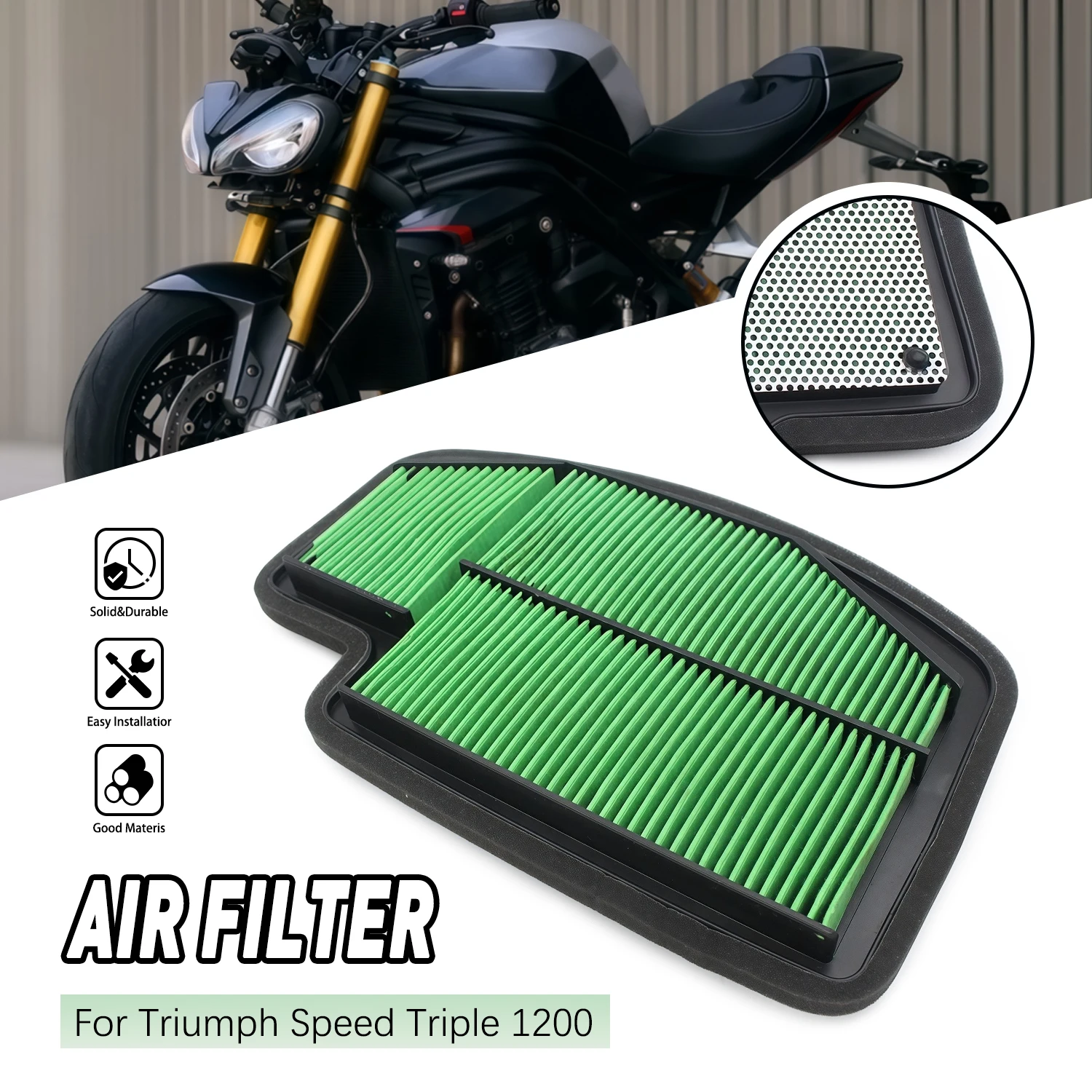 Motorcycle Engine Air Cleaner Air Intake Filter Element Replacement For Triumph SPEED TRIPLE 1200 T2205748
Motorcycle Engine Air Cleaner Air Intake Filter Element Replacement For Triumph SPEED TRIPLE 1200 T2205748