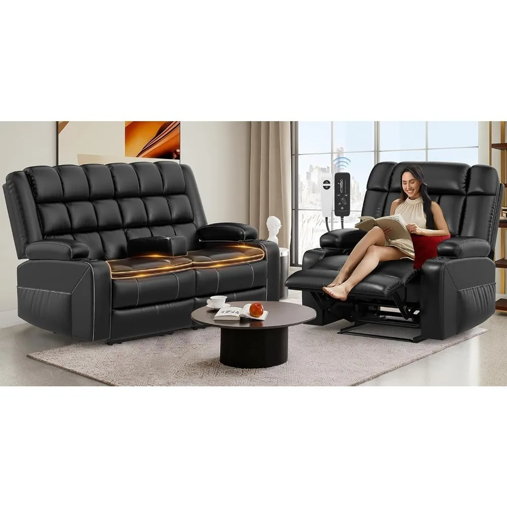 Loveseat Recliner Sofa, USB Ports & Cup Holders, RV Wall Hugger Double Recliner Couch, 2 Layer Cushion Manual Love Seat Chair
Loveseat Recliner Sofa, USB Ports & Cup Holders, RV Wall Hugger Double Recliner Couch, 2 Layer Cushion Manual Love Seat Chair